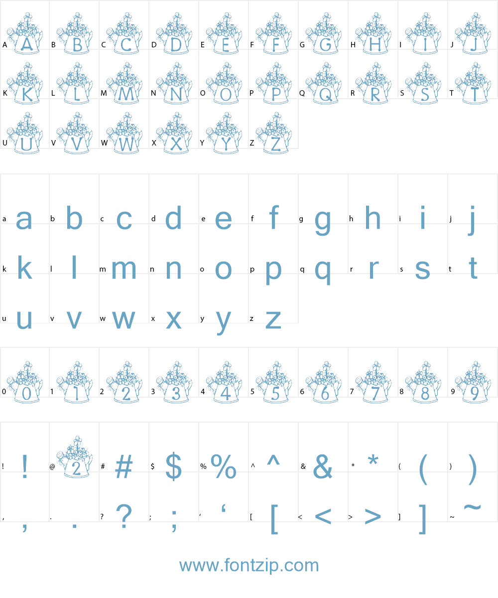 Summer's Watering Can Font Character